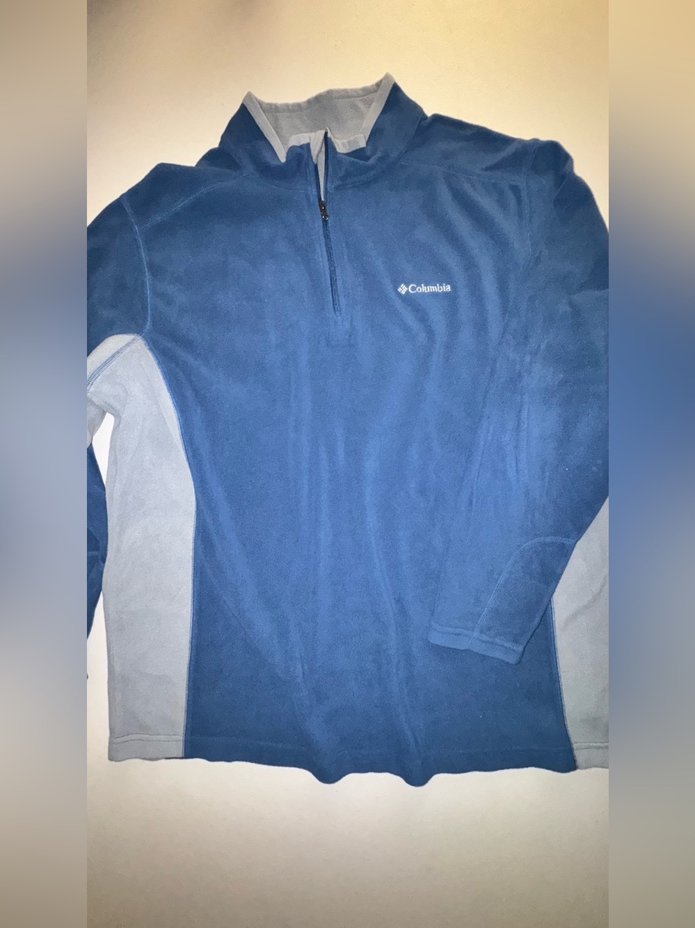 Columbia Two-Tone Blue Quarter-Zip Fleece xxl